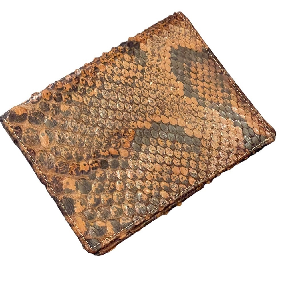 Cognac & Black Snakeskin Bifold Wallet